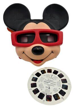 Viewmaster Mickey Mouse Viewer Red Orange Lever View-Master Batman Reel Read